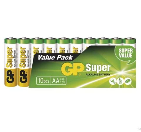 Alkalická batéria GP Super LR6 (AA), 10 ks