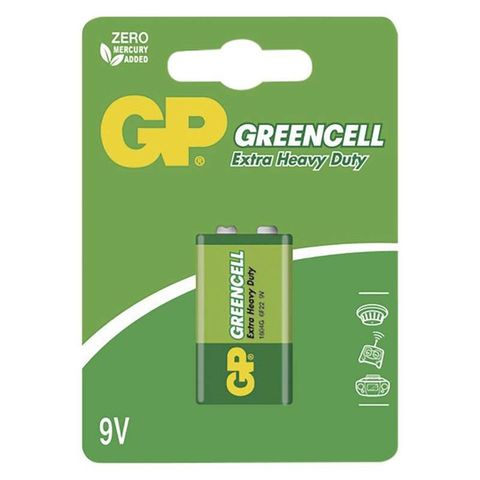 Batéria GP Greencell 9V 6F22 zinkovochloridová