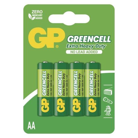 Batéria GP Greencell AA R06 4pack zinkovochloridová