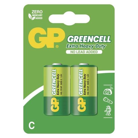 Batéria GP Greencell C R14 2pack zinkovochloridová