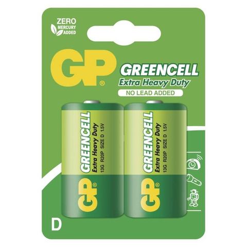 Batéria GP Greencell D R20P 2pack zinkovochloridová