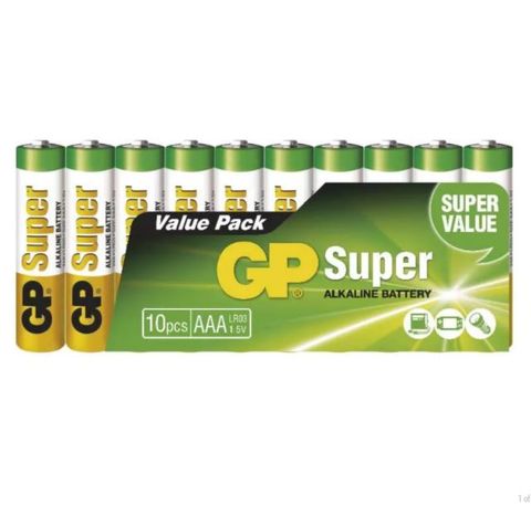 Emos Alkalická batéria GP Super LR03 (AAA), 10 ks