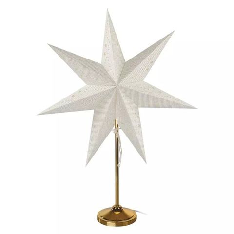 LED hviezda papierová so zlatým stojančekom, 45 cm, vnútorná